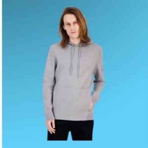 Karl Lagerfeld Paris Slim Fit Long Sleeve men Sweater Hoodie Gray M new